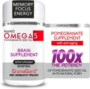 PROVENANT CLINIQUEMENT (Approvisionnement de 2 mois) SUPPLÉMENTS DE BRAIN AVEC ANTI AGING, Pills de mémoire, supplément Omega 5 grenade, 1 bouteille 120ct