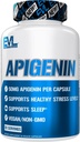 Evluution Pure Apigenin Supplément de Camomile Extract - Relaxing Apigenin 50mg Bioflavonoïde Stress and Mood Support Nutrition Haute Biodisponible Vegan Non-OGM Herbal Sleep Supplement