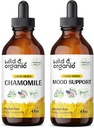 Teinture de camomille sauvage et biologique 4 fl oz & mood Support Teinture 4 fl oz