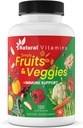 Capsules de supplément de fruits et légumes - Mélange de bien-être quotidien de grande puissance - emballé avec des vitamines essentielles, des antioxydants et des minéraux - soutient une nutrition équilibrée et une santé optimale (rouge et vert)