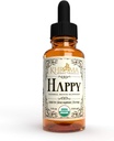 Happy Organic Mood Supplement - de Khroma Herbs - 30 portions - Fabriqué aux États-Unis - emballé dans une bouteille de verre