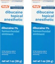 Rugby Dibucaine Anesthésie topique 1% Onguent hémorroïde - Crème de soulagement de la douleur pour démangeaisons et brûlures, Traitement hémorroïde, Crème anti démangeaison 1 Oz (2 Pack)