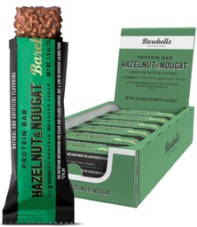 Barebells Barres protéinées Noisettes et Nougat - 12 Nombre, 1.9oz Barres - Snacks protéiniques avec 20g de haute protéine - Barre de protéines de chocolat avec 1g de sucres totaux - Sur le Go Protein Snack & Breakfast Bars