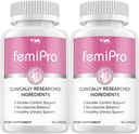 (2 Pack) Probiotiques Femi Pro - FemiPro Advanced Formula Bladder Support, Microbiome Balance, Système urinaire sain, 120 Capsules