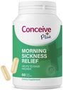 Soulagement de la maladie du matin CONCEIVE PLUS - Poudre de gingembre séché pur - Soulagement de la nausée, du mouvement et du malaise de l'estomac pendant la grossesse - Essentiel pour attendre les mamans - Non-OGM - 60 Capsules Vegan