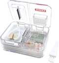 Boite à pilules de voyage Médecine, Suppléments, Vitamine Pill Organizer Daily Use Pill Case avec Pill Crusher et Grinder (Blanc)