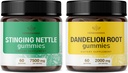 HerbAMAMA Sting Nettle and Dandelion Kit - Ensemble de 7500 mg Sting Nettle Root et 2000 mg Gommies de racine de Dandelion - Vegan, Non-OGM, Sans gélatine - 2 Pack