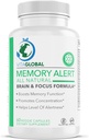 Alerte à la mémoire de tous les cerveaux naturels et de la formule de focalisation d'améliorer l'attention et la mémoire de travail d'élever la performance cognitive globale d'améliorer la mémoire, la focale, la vitesse, la fonction cérébrale de 60 capsules