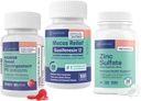 WELMATE Ultimate Cold & Allergy Relief Bundle: Force maximale Guaifenesin 1200 Mg Mucus Relief (100 comprimés), Phénylephrine HCl 10 mg Nasal Defongestant (200 comprimés) et Zinc Sulfate 220mg