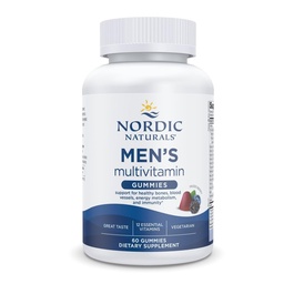 Nordic Naturals Multivitamin Gummies pour hommes, Berry mixte - 60 Gummies - Soutien aux os sains, vaisseaux sanguins, énergie et immunité - Non-OGM, Végétarien - 30 portions
