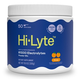 Hi-Lyte K1000 Mélange de poudre d'électrolytes Orange Keto & Performance, 50 portions