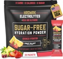 HRDWRK Electrolytes Powder Packets avec Magnésium, Potassium Sodium, Kéto Hydratation - BCAA Electrolyte Powder Packets avec Glutamine, 30 Electrolytes Powder Packets sans sucre (Fruit Blast)