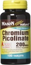 Vitamines de Mason comprimés de picolinate de chrome, 60 Compte