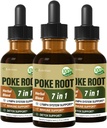 Des gouttes d'extrait de racine de poke pour le support du système lymphatique, Supplément de drainage lymphatique pour le lymphœdème, 7 en 1 formule avec seau d'or pour le support immunitaire, Dandelion pour la désintoxication et nettoyage. 6 oz