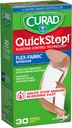 CURAD QuickStop Bleeding Control Bandes de tissus flexibles, tailles assorties, 30 Nombre