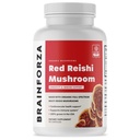 Cerveau Forza Capsules de champignons rouges bio Reishi, Champignon adaptogène Soutien immunitaire, Santé cardiaque et cardiovasculaire, Mieux-être général et vitalité, Non-OGM, Vegan, Organique, 90 Capsules