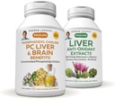 ANDREW LESSMAN PC Avantages du foie et du cerveau + Extraits anti-oxydants du foie Kit: 300 Capsules (180+120) - Phosphatidyl Choline, Thistle de lait, Artichaut, Curcumine.