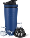 Bouteille de Shaker Inoxydable Ice Shaker en Acier Inoxydable : 26oz, Navy : froid pendant 30+ Heures.