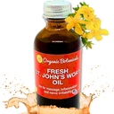 Ems Herbals Fresh St. Johns Wort Oil - Wild Harvested in USA, Solution naturelle pour le malaise nerveux, éruptions cutanées, soins des plaies, cicatrices et marques stretch - peau, visage, corps, cheveux, huile de massage (2 Oz)
