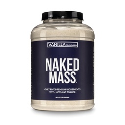 NAKED Vanilla Mass - Poudre naturelle de protéines de gain de poids de vanille - 8 lb en vrac, sans OGM, sans gluten et sans soja, sans ingrédients artificiels - 1 260 Calories - 11 portions
