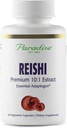 Herbes paradisiaques Reishi, Adaptogène essentiel, Super Potent, Ultra Pure, Non-OGM, Vegan, Sans gluten, 60 Capsules végétariennes