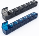 2-Pack Weekly Large Pill Organizer for Travel, 7 Day Pill Boxes and Organizer, Gros Compartiments Pill Case AM PM,14 Day XL Medicating Organizer Dispenser for Fish Oils, supplément pour support de vitamine
