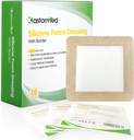 bandage de mousse adhésive en silicone kastorted avec bordure douce 4''x4'' 10 Pack, bandage de mousse à forte absorption pour les plaies de lit, ulcère de jambe, ulcère diabétique
