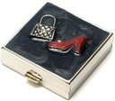 9311 Square Petite Pill Box Organisateur Noir Rouge Or Femmes Voyage Pill Case Purse Pocket Conteneur de poche quotidien Portable Médecine Vitamine Box Supplément Médicament Mini Stockage