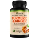 Nature's Base Turmeric and Ginger Supplement - avec Curcumin, vinaigre de cidre de pomme et extrait de poivre noir BioPerine - 95% Curcuminoïdes - 60 Capsules