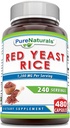 Pure Naturals Riz de levure rouge 1200 Mg par portion, supplément de capsules