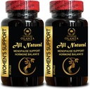 Supplément de soutien à la ménopause - Supplément naturel à la ménopause pour équilibre hormonal, soulagement Flash chaud avec Cohosh noir, sueurs nocturnes et soutien immunitaire pour les femmes - 2 bouteilles 120 capsules
