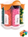Extra Large Pill Organizer Daily, Weekly, Monthly Supplement Bouteille, Cute Blossom Pill Dispenser avec 7 XL Compartiments, Pill Box facile à ouvrir pour les vitamines, Médicaments, Etiquettes inclus (Orange)
