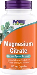 Suppléments, Citrate de magnésium, Fonction enzymatique*, Support du système nerveux*, Critique pour la Fonction enzymatique*, Sans gluten, Vegan, Kosher, Capsules végétariennes non OGM 360