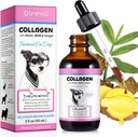 Collagène pour chiens, gouttes liquides de collagène avec biotine, MSM & Ginger Digestive & Immunity Support, Démangeaison, Skin & Coat and Joint Health, Supplément pour chiens 60ml