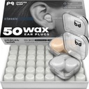 Bouchons d'oreilles PQ pour dormir, nager - 50 tampons d'oreilles de gel de cire de silicone annulant le bruit, protection de l'oreille pour dormir et nager, oreillers de cire doux avec niveau de blocage sonore 32Db, (50 oreillers), couleur: blanc