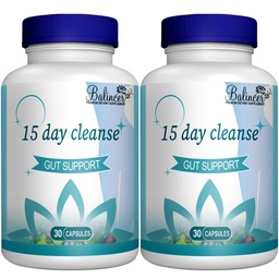 15 Day Cleanse, Gut et Colon Support, avancé 15 Day Gut Cleanse Detox pour les femmes et les hommes avec Senna, Cascara Sagrada & Psyllium Husk, non-OGM, 30 capsules
