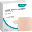 Dimora Silicone Mousse Dressing Without Border 10 Pack- 3"x 3" Adhésif très absorbant Bandes imperméables pour les plaies, Cuttable Pads for Wound Care and Dressings