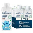 KATE FARMS Organic Pediatric 1.2 Chocolat à haute teneur en calories Nutrition Shake, 12g Protéines, 27 Vitamines et minéraux, Remplacement des repas, 8,45 oz (6 pack)