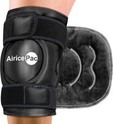 Paquet de glace pour soulager la douleur au genou, gel réutilisable Enveloppe de glace pour blessures, gonflement, chirurgie de remplacement du genou, traitement par compression froide pour l'arthrite, ménisque et ACL, noir