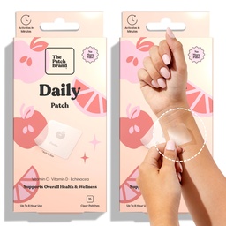 La marque Patch soutien quotidien Patches de bien-être naturel infusé avec vitamine C, citrate de zinc, vitamine D, Ginko Biloba et Echinacea