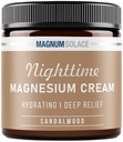 Lotion de magnésium – Crème de magnésium nocturne – Appliquer sur les muscles des jambes, les bras ou la poitrine - Chlorure de magnésium topique – États-Unis Fabriqué et sans danger pour les enfants (Sandalwood) 4 Fl Oz (paquet de 1)