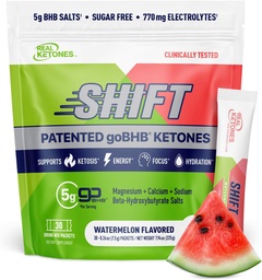 Real Cétones BHB Cétones exogènes Buvez des packets de mélange Céto Electrolytes Powder Packets Pas de sucre avec 4 électrolytes à jeun principal plus hydratant breveté Keto BHB - 30 Compte pastèque