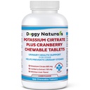 Potassium Citrate Plus Supplément de canneberge pour chiens (100 comprimés) - Soutien au piège urinaire aide à déterrer la formation de pierres d'oxalate de calcium - Deters Bladder & Kidney Stones (Fabriqué aux États-Unis)