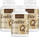 Gélules de désintoxication zéolite, Charbon actif biologique, Argile de bentonite, 1-2 μm Clinoptilolite, Absorption maximale, Nettoyez le corps complet du foie de Gut pour les femmes Hommes, 270 Capsules