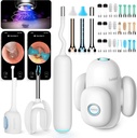BEBIRD Home 30S Système d'entretien de l'oreille - Nettoyeur de canal d'oreille avec appareil photo FHD de portée flexible, lumière LED UVC, goutte à gouttes d'oreilles visuelles, éponge de cire pour nettoyer l'oreille, 3 kits de nettoyage pour adultes/enfants