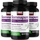 FACTEUR DE FORCE Somnapure Softgels 3-Pack aide au sommeil pour l'automne Asleep Faster, rester plus longtemps en sommeil, se réveiller rafraîchi, aide au sommeil pour les adultes avec la mélatonine, Ashwagandha, racine valériane, 180 Softgels