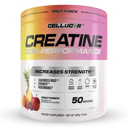 Poudre de créatine cellucor, parfum de punch de fruits - Augmente la force, la masse musculaire maigre et l'endurance, la créatine micronisée pour l'absorption rapide, 5g de créatine par portion, 50 portions