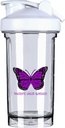 Sensibilisation au cancer du pancréas 18 Once Shaker Bouteille Mélangeur Préentraînement Protéines Shakes Repas Shakes Bouteille 500ML/18 Oz White&-1&-1