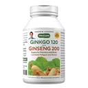 ANDREW LESSMAN Ginkgo 120 Plus Ginseng 200mg - 30 Capsules - Mélange d'extrait normalisé pour soutenir le cerveau, la mémoire et la fonction cognitive. Adaptogène, combat le stress et la fatigue. Aucun additif