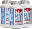 I LOVE MY PETS LLC Heart Complements for Cats - PET Imune Support - Chiens et chats - Booster - Healthy - Lions Mane for cat - 180 Treats (3 bouteilles)